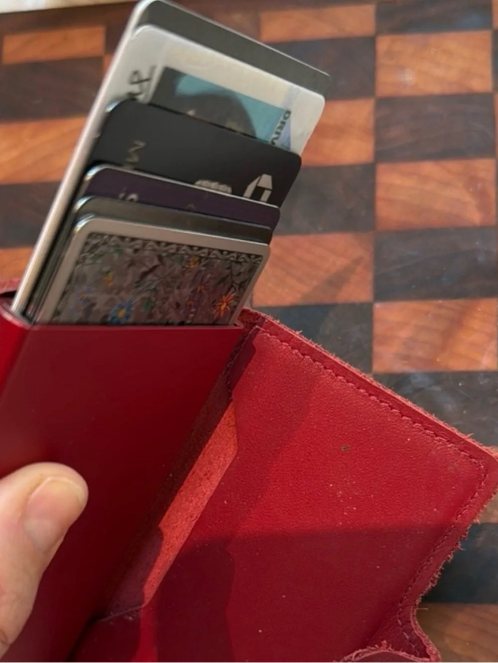 Secrid red leather